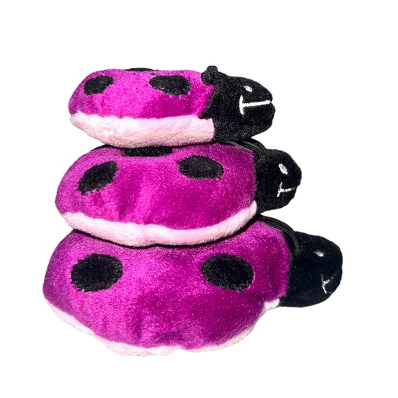 Baby Gap Stacking Purple Ladybug Rattle 2001 Set Of 3 Plush Baby Toys - Picture 5 of 6